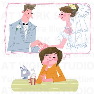 イラストレーターはらゆうこが描いた幸せな結婚のイラスト