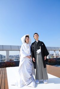 横浜のカメラマンが撮影した結婚式の日の新郎新婦