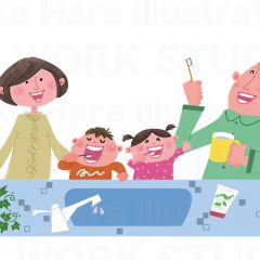 はらゆうこのイラスト作品『歯を磨きましょう！』