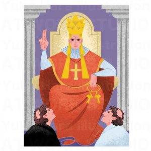 イラストレーターはらゆうこの描いたタロットカード『法王』