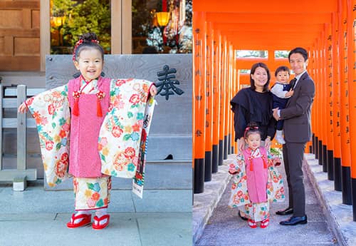 前川神社に出張して撮影した七五三記念の家族写真