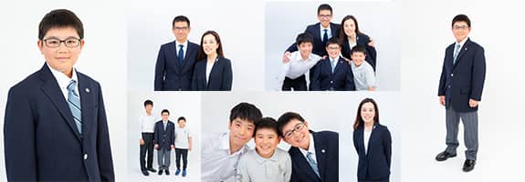 中学入学記念の家族写真
